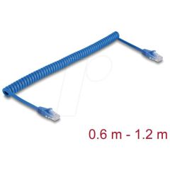Delock RJ45 Spiralkabel Stecker zu Cat.6 UTP 0.6 m bis 1. | 90197