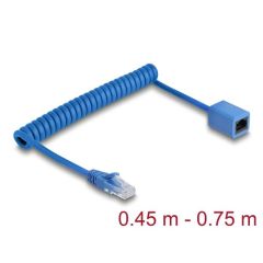 Delock RJ45 Coiled Cable plug to jack Cat.6 UTP 90364