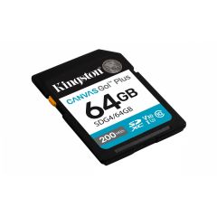 Kingston 64GB SDXC Canvas Go Plus Gen4 200MBs C10 SDG464GB