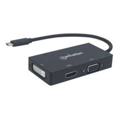 Manhattan USBC DockHub, Ports (x3): DVII, HDMI and VGA 152983
