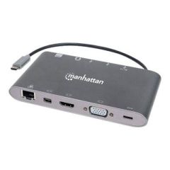 Manhattan USBC DockHub with Card Reader, Ports (x8): 152808