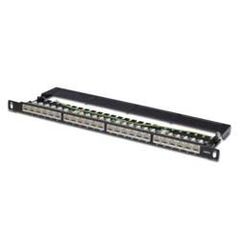 DIGITUS DN-91624S-SL-SH Patch panel  RJ-45 X 24  black, RAL 9005  0.5U, image 