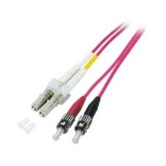 M-CAB LWL Patch cable /LC multi-mode (M) ST multi-mode (M) /1m fibre optic 50 / 125 micron OM4 violet, image 