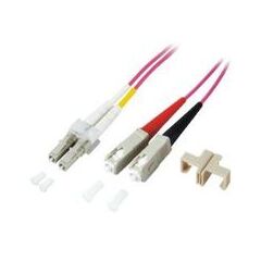 M-CAB LWL Patch cable LC multi-mode (M) / SC multi-mode (M) / 3m fibre optic 50 / 125 micron OM4 violet, image 