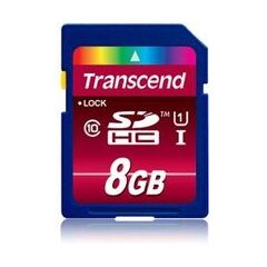 Transcend SDHC Class10 UHS-I (Premium), Flash memory card 8GB (TS8GSDU1), image 