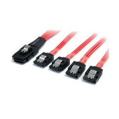 StarTech.com 1m Serial Attached SCSI SAS Cable - SFF-8087 to 4x Latching SATA (SAS8087S4100), image 