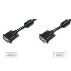 ASSMANN DVI cable dual link,  DVI-D (M)  DVI-D (M)  10m,  moulded, thumbscrews  black (AK-320101-100-S), image 