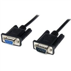 1m Black DB9 RS232 Serial Null Modem Cable F/M, image 