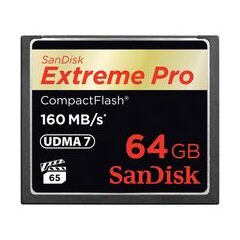 SanDisk Extreme Pro  Flash memory card  64GB  1000x/1067x  CompactFlash (SDCFXPS-064G-X46), image 