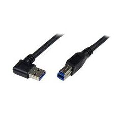 StarTech.com 1m Black SuperSpeed USB 3.0 Cable - Right Angle A to B - M/M (USB3SAB1MRA), image 