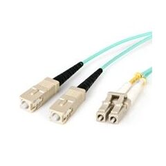 StarTech.com 2m 10 Gb Aqua Multimode 50/125 Duplex LSZH Fiber Patch Cable LC - SC (A50FBLCSC2), image 