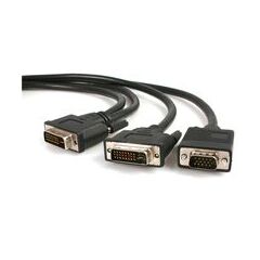 StarTech.com 1,8M DVI-I Male to DVI-D Male and HD15 VGA Male Video Splitter Cable (DVIVGAYMM6), image 