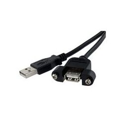 StarTech.com 90CM Panel Mount USB Cable A to A - F/M, image 