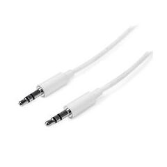 StarTech.com Slim 3.5mm Stereo Audio Cable - Male to Male 30AWG, mini-phone stereo 3.5 mm  (M) - mini-phone stereo 3.5 mm  (M)  1m  white, image 