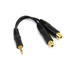 StarTech.com 15CM Stereo Splitter Cable, 3.5mm Male to 2x 3.5mm Female, image 
