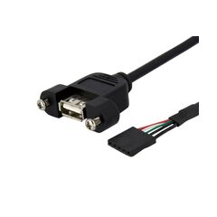 StarTech.com 30CM Panel Mount USB Cable - USB A to Motherboard Header Cable F/F, image 
