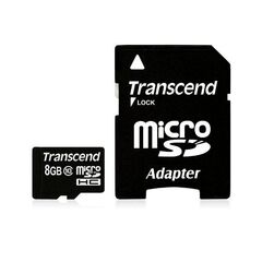 Transcend Flash memory card ( microSDHC to SD adapter included )  8GB  Class10  microSDHC, image 