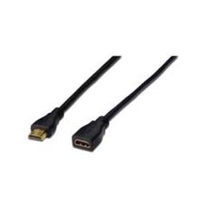 ASSMANN HDMI High Speed,  Video / audio / network extension cable,  30 AWG, 19 pin HDMI (M)  19 pin HDMI (F)  2m, triple shielded,  black (AK-330201-020-S), image 