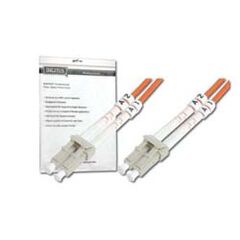 DIGITUS  Patch cable,  LC multi-mode (M)  LC multi-mode (M),  1m,  fibre optic,  50 / 125 micron,  OM2,  halogen-free,  orange, image 