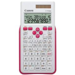 Canon F-715SG Scientific calculator 10digits 2 exponents solar panel, battery  white with magenta, image 