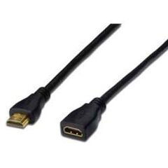ASSMANN HDMI High Speed extension cable, HDMI 28 AWG, 19 pin HDMI (M)  19 pin HDMI (F), 5m  triple shielded  black  (AK-330201-050-S), image 