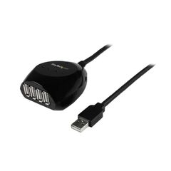 StarTech.com 15m USB 2.0 Active Cable with 4 Port Hub (USB2EXT4P15M), image 
