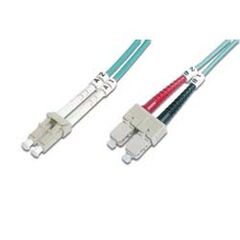 DIGITUS Patch cable LC multi-mode (M) SC multi-mode (M) 1 m fibre optic 50 / 125 micron OM3 halogen-free, booted (DK-2532-01/3), image 