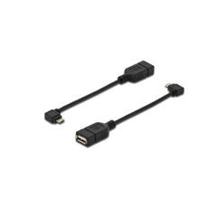 ASSMANN USB adapter, Micro-USB Type B (M) - 4 PIN USB  20cm ( USB 2.0 OTG )  moulded,  black, image 