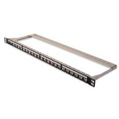 DIGITUS Professional DN-91422 Patch panel CAT 6a STP black, RAL 9005 0.5U 19" 24 ports, image 