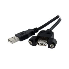 StarTech.com 2 ft Panel Mount USB Cable A to A - F/M, image 