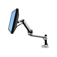 Ergotron LX Desk Mount LCD Arm / Mounting kit (articulating arm, desk clamp mount, grommet mount, extension brackets) for LCD display / aluminium / polished aluminium / screen size: up to 32" | 45-241-026, image 