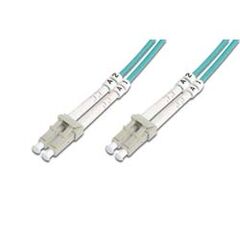 DIGITUS Patch cable / LC multi-mode (M) - LC multi-mode (M) / 3m  fibre optic / 50 / 125 micron / OM4 / halogen-free / aqua, image 