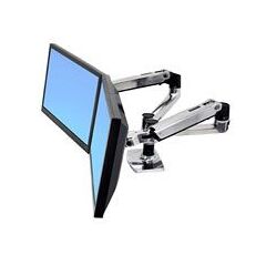 Ergotron LX Dual Side-by-Side Arm / Mounting kit ( desk clamp mount, grommet mount, 2 articulating arms, 2 extension brackets ) for LCD display screen size: up to 27" mounting interface: 100 x 100 mm, 75 x 75 mm desktop stand, image 