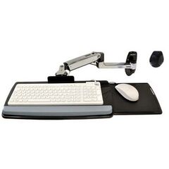 Ergotron LX Wall Mount Keyboard Arm - Keyboard/mouse arm mount tray - polished aluminium, image 