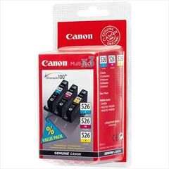 Canon CLI-526 Multipack 3-pack yellow, cyan, magenta original ink tank / for PIXMA iP4950, iX6550, MG5350, MG6150, MG6250, MG8150, MG8250, MX715, MX885, MX892, MX895, image 