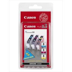 Canon CLI-8 Multipack 3-pack yellow, cyan, magenta original ink tank / for PIXMA iP6600D, iP6700D, Pro9000, Pro9000 Mark II, image 