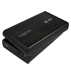 LogiLink® External HardDisk enclosure 3.5 Inch, S-ATA, USB 3.0, Alu, Black