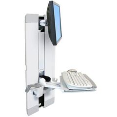 Ergotron StyleView Vertical Lift, Patient Room - Mounting kit  for LCD display / keyboard / mouse - steel - white - screen size: 24" - monitor stand, image 