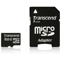 Transcend Flash memory card 8GB Class10 microSDHC (TS8GUSDC10), image 