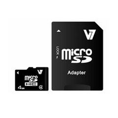 V7 Flash memory card (microSDHC to SD adapter included) 4GB Class4 microSDHC (VAMSDH4GCL4R-2E), image 