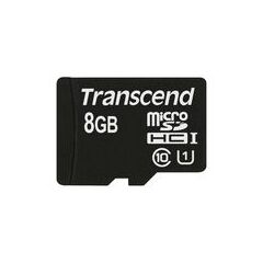Transcend microSDHC Class10 UHS-I (Premium), (microSDHC to SD adapter included), 8GB (TS8GUSDU1), image 