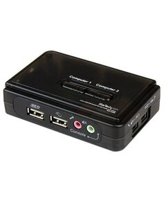 StarTech.com 2 Port Black USB KVM Switch Kit with Audio and Cables, image 
