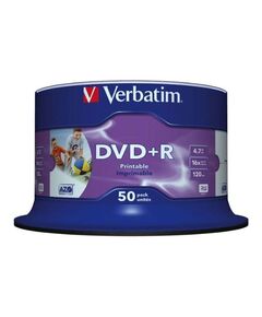 Verbatim 50 x DVD+R 4.7 GB 16x printable inner hub, | 43512
