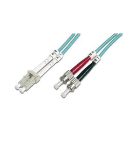 DIGITUS Network cable LC multi-mode (M) to ST 3m  aqua DK-2531-033