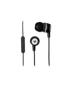 V7 HA110 Earphones with mic in-ear wired HA110-BLK-12EB
