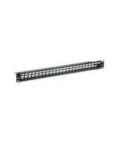 equip Patch panel with cable management black 1U 19 24 769124