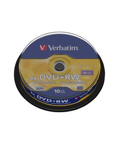 Verbatim 10 x DVD+RW 4.7 GB (120min) 4x matt silver 43488