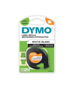 DYMO LT Labelling tape Tape colour: White Font colour: Black 12 mm 2 m