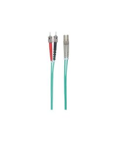 Intellinet Fibre Optic Patch Cable, OM3, ST/LC, 2m, Aqua | 751001
