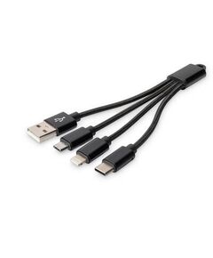 DIGITUS 3-in-1 Charger Cable - Lightning cable  | DB-300160-002-S
